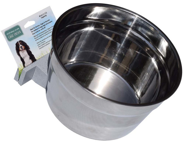 Lixit Stainless Steel Dog Crock - Silver - 40 oz