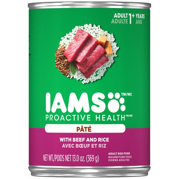 IAMS Proactive Health Pat Adult Wet Dog Food - Beef & Rice - 13.2 oz