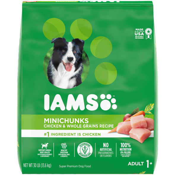 IAMS Minichunks Small Kibble High Protein Adult Dry Dog Food - Real Chicken - 30 lb