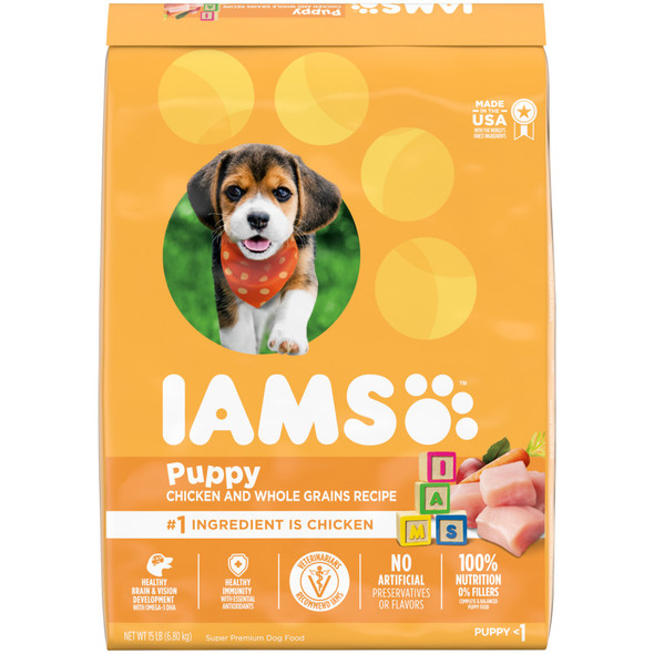 IAMS Smart Puppy Dry Dog Food - Real Chicken - 15 lb