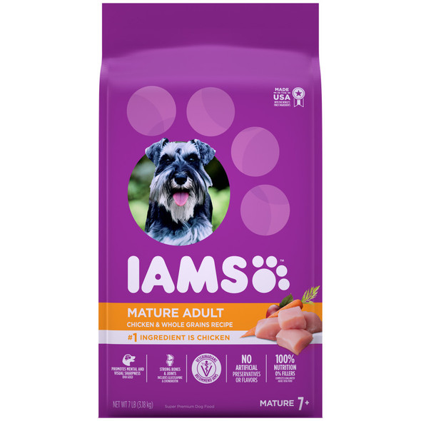 IAMS Mature Adult Senior Dry Dog Food - Real Chicken - 7 lb