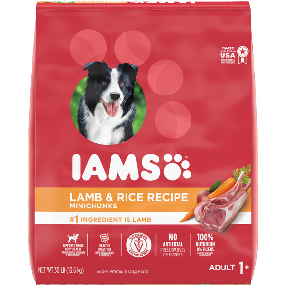 IAMS Minichunks Adult Dry Dog Food - Lamb & Rice - 30 lb
