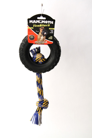 Mammoth Pet Products Tirebiter II With Rope Dog Toy - 7 in