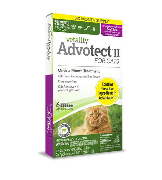 Vetality Advotect II Cat Flea Treatment - Cats 5-9 lb