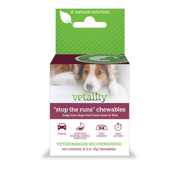 Vetality Stop the Runs Chewables for Dogs - 6 ct