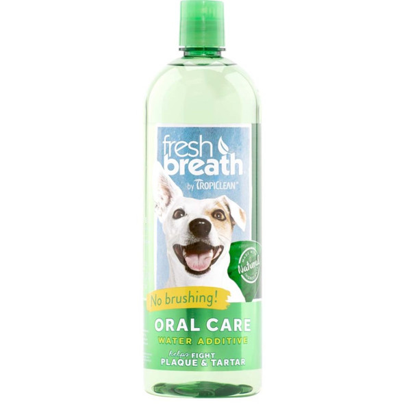 TropiClean Fresh Breath Oral Care Water Additive for Dogs - 33.8 fl oz