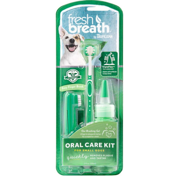 TropiClean Fresh Breath Oral Care Kit for Dogs - SM