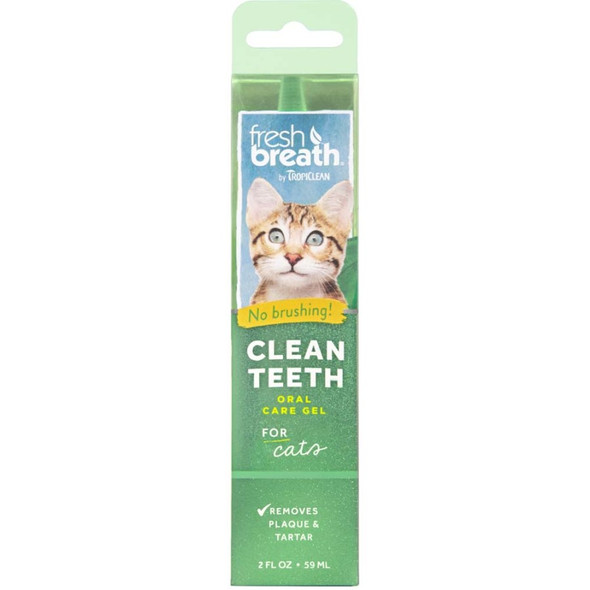 TropiClean Fresh Breath Clean Teeth Oral Care Gel For Cats - 2 Fl. oz