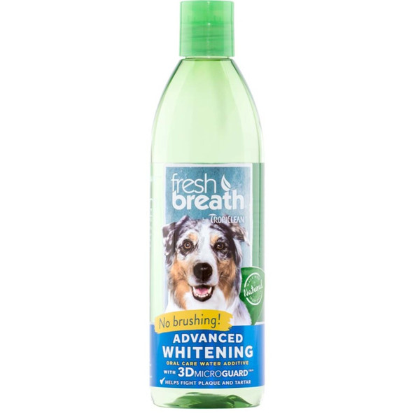 TropiClean Fresh Breath Advanced Whitening Oral Care Water Additive for Dogs - 16 fl oz