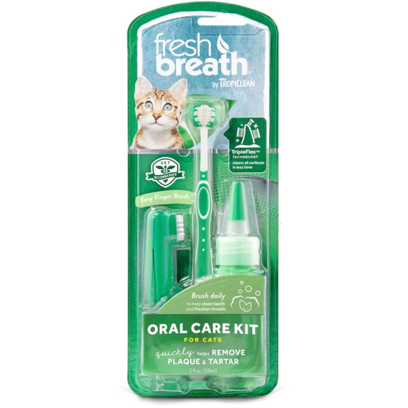 TropiClean Fresh Breath Oral Care Kit for Cats - Gel: 2 oz