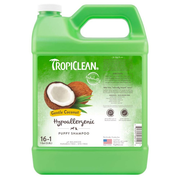 TropiClean Gentle Coconut Hypoallergenic Puppy and Kitten Shampoo - 1 gal