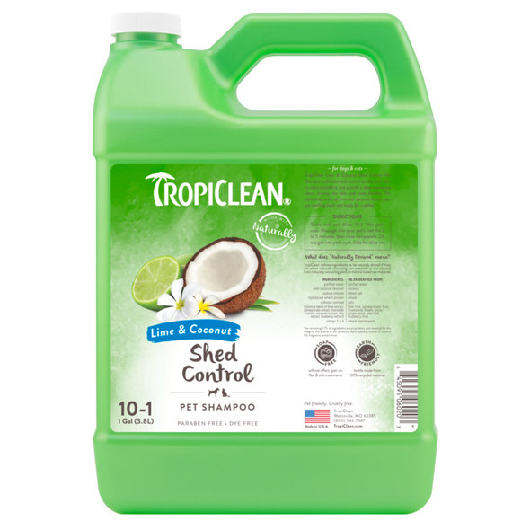 TropiClean Lime & Coconut Shed Control Shampoo for Pets - 1 gal