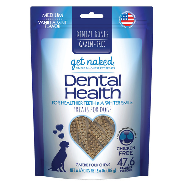 Get Naked Dental Health Grain-Free Dental Bone - Vanilla Mint - 6.6 oz