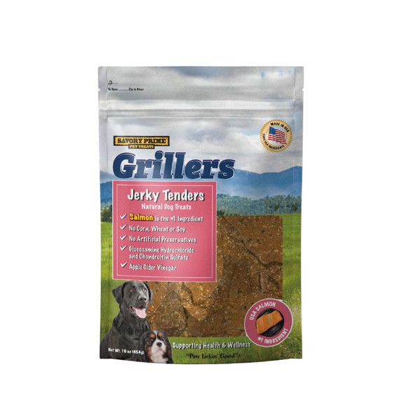 Savory Prime Girllers Jerky Tenders Dog Treats - Salmon - 16 oz