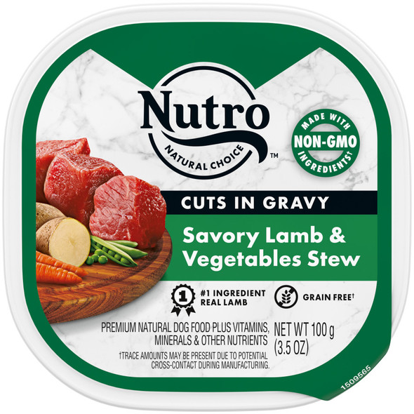 Nutro Products Grain Free Cuts in Gravy Adult Wet Dog Food - Savory Lamb & Vegetable Stew - 3.5 oz