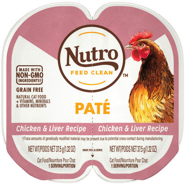 Nutro Products Perfect Portions Grain Free Pat Adult Wet Cat Food - Chicken & Liver - 2.6 oz
