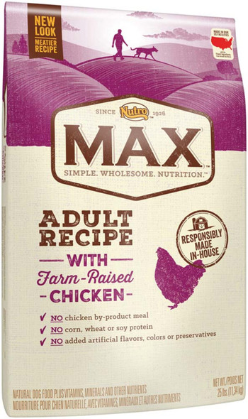 Nutro Products Max Adult Dry Dog Food - Farm-Raised Chicken - 25 lb