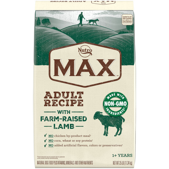 Nutro Products Max Adult Dry Dog Food - Pasture-Fed Lamb - 25 lb