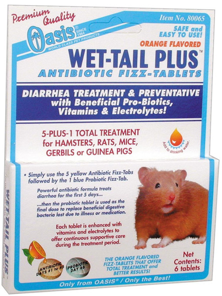 Oasis Wet-Tail Plus Diarrhea Treatment for Small Animals - 6 ct