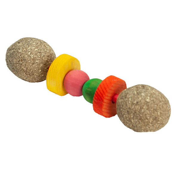 A & E Cages Nibbles Hay Dumbbell Small Animal Chew - One Size