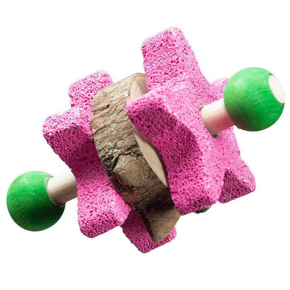 A & E Cages Nibbles Star Pumice Dumbbell Small Animal Chew - One Size