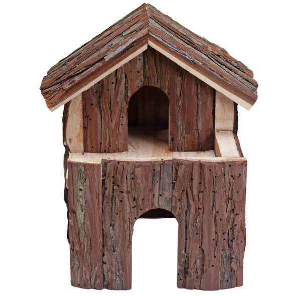 A & E Cages Nibbles Log Cabin Small Animal Deluxe - Brown - 7.5In X 6In X 8 in