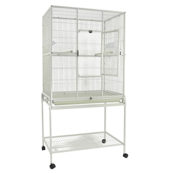 A & E Cages Flight Cage and Stand - White - 31In X 20 in