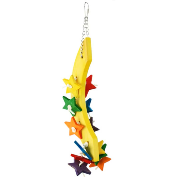 A & E Cages Happy Beaks Wood Moon & Stars Bird Toy - One Size