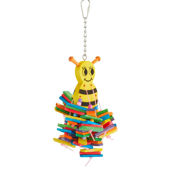 A & E Cages Happy Beaks Busy Bee Bird Toy - 4In X 4In X 9 in