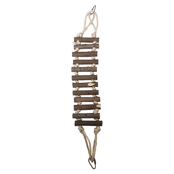 A & E Cages Natural Wood Rope Ladder - SM