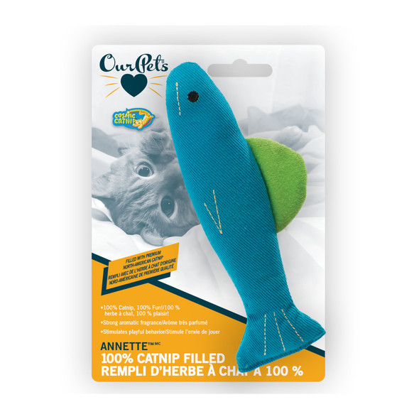 OurPets 100% Catnip Filled Fish 'Annette' Cat Toy - Blue