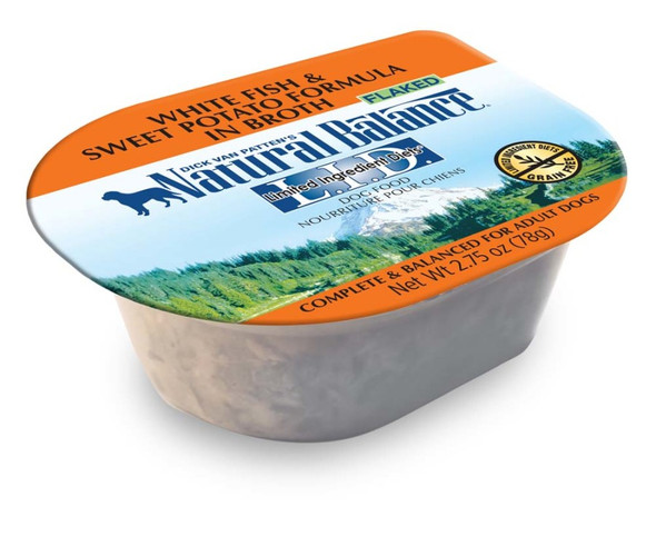 Natural Balance Pet Foods L.I.D. Tub Wet Dog Food - White Fish & Sweet Potato in Broth - 2.75 oz