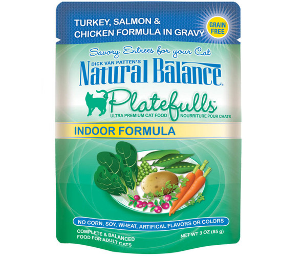 Natural Balance Pet Foods Platefulls Indoor Wet Cat Food - Turkey