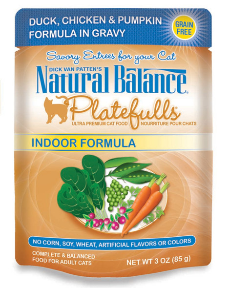 Natural Balance Pet Foods Platefulls Indoor Wet Cat Food - Duck