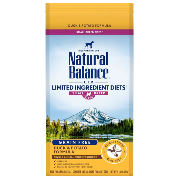 Natural Balance Pet Foods L.I.D. Small Breed Bites Dry Dog Food - Duck & Potato - 4 lb