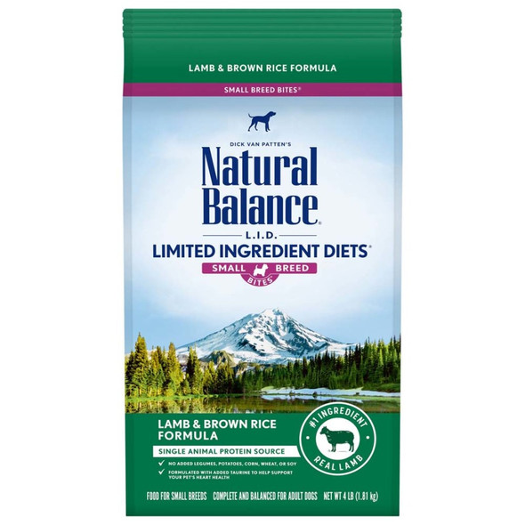 Natural Balance Pet Foods L.I.D. Small Breed Bites Dry Dog Food - Lamb & Brown Rice - 4 lb