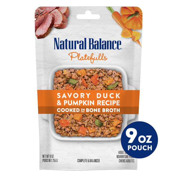 Natural Balance Pet Foods Platefulls Wet Dog Food - Savory Duck & Pumpkin Recipe - 9 oz