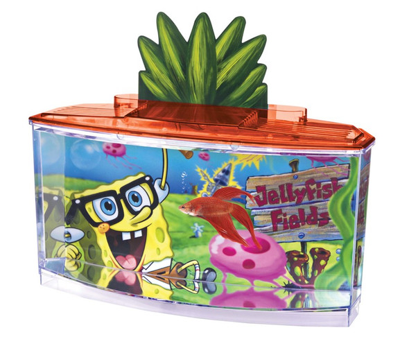 SpongeBob Betta Bow Tank - Multi-Color - 0.7 gal