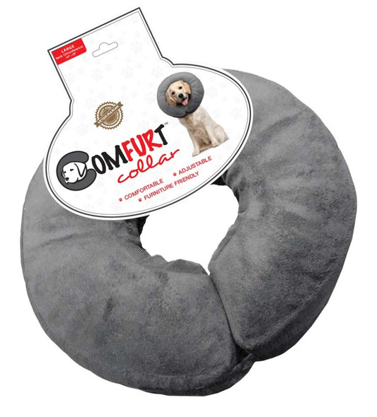 Arlee Pet Products Poly Filled Adjustable E-Collar - Charcoal - LG