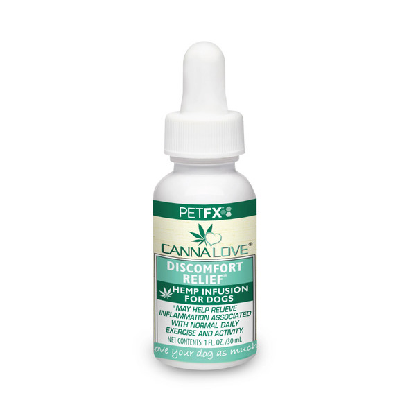 CannaLove Discomfort Relief Hemp Infusion Dog Tincture Oil - 1 fl oz