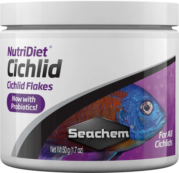 Seachem Laboratories NutriDiet Cichlid Flakes Fish Food - 1.8 oz