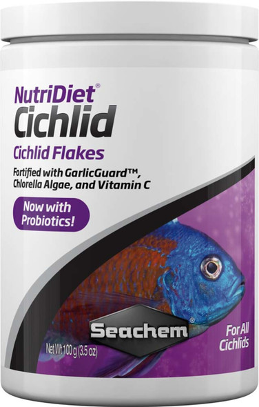 Seachem Laboratories NutriDiet Cichlid Flakes Fish Food - 3.5 oz