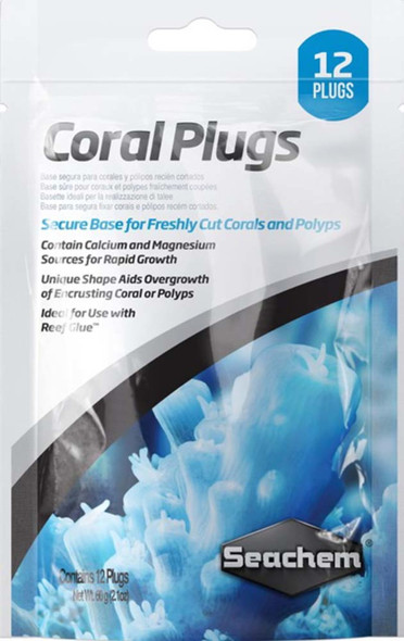 Seachem Laboratories Coral Plugs Secure Base - White - 12 pk