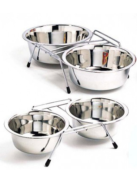 Spot Diner Time Stainless Double Diner Dog Bowl - Silver - 1 pt