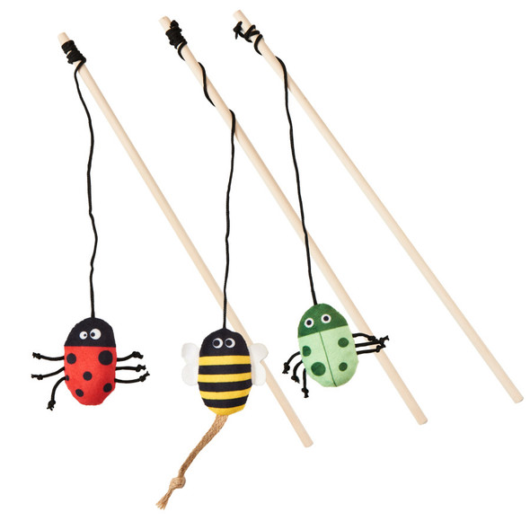 Spot Love The Earth Insect Teaser Wand Cat Toy - Assorted - One Size