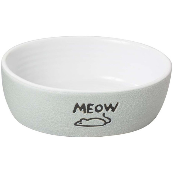 Spot Nantucket Meow Cat Bowl - Grey - 5 in