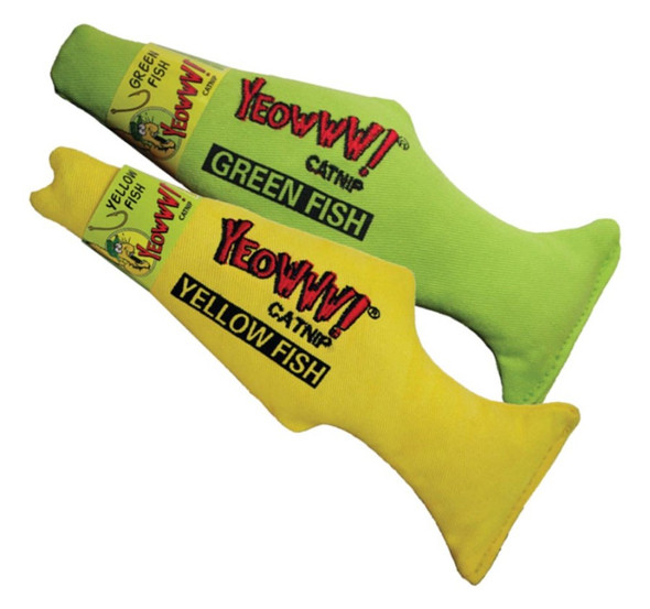 Yeowww! Fish Catnip Toy - Yellow - 7 in