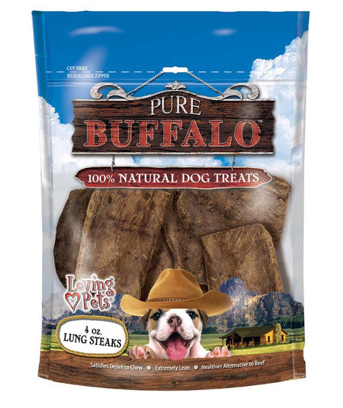 Loving Pets Pure Buffalo Lung Steaks Dog Treat - 4 oz