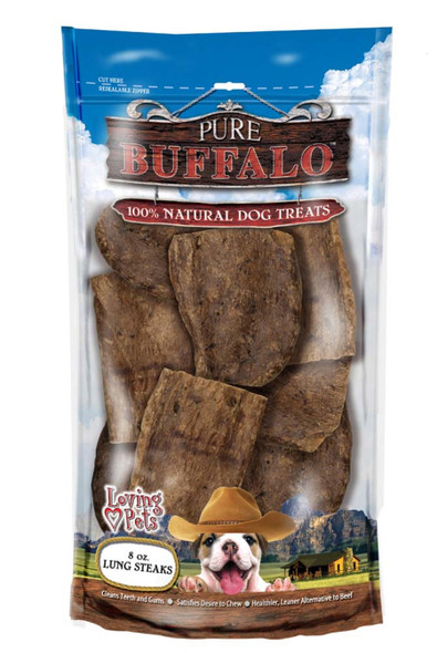 Loving Pets Pure Buffalo Lung Steaks Dog Treat - 8 oz