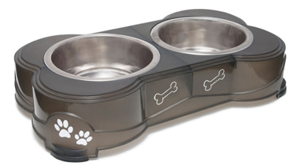 Loving Pets Double Diner Dog Bowl - Espresso - SM